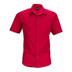 James & Nicholson Pánska košeľa s krátkym rukávom JN644 - Červená | XXL