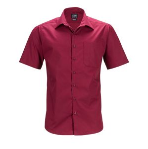 James & Nicholson Pánska košeľa s krátkym rukávom JN644 - Vínová | XL