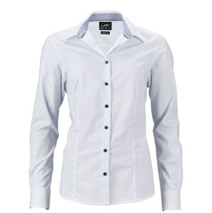 James & Nicholson Dámska luxusná košeľa Dots JN673 - Biela / svetlomodrá | S