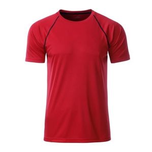 James & Nicholson Pánske funkčné tričko JN496 - Červená / čierna | XL