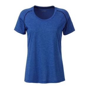James & Nicholson Dámske funkčné tričko JN495 - Modrý melír / tmavomodrá | M