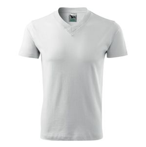 MALFINI Tričko V-neck - Biela | XL