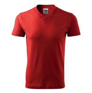 MALFINI Tričko V-neck - Červená | XL