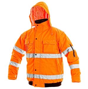 Canis Zimná reflexná bunda s odopínateľnými rukávmi LEEDS - Oranžová | L