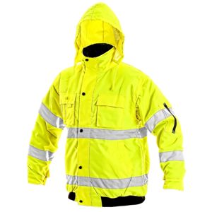 Canis Zimná reflexná bunda s odopínateľnými rukávmi LEEDS - Žltá | XXL