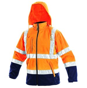 Canis (CXS) Reflexná softshellová bunda DERBY - Oranžová | S