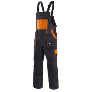 Canis Pracovné nohavice s náprsenkou CXS LUXY ROBIN - Čierna / oranžová | 54