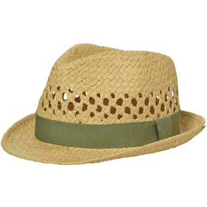 Myrtle Beach Letný klobúk dierovaný MB6598 - Slámová / olivová | L/XL