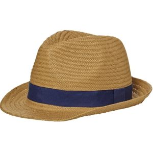Myrtle Beach Letný klobúk MB6597 - Karamel / tmavě modrá | L/XL