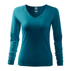 MALFINI Dámske tričko s dlhým rukávom Elegance - Tmavý tyrkys | XL