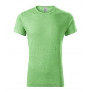 MALFINI Pánske tričko Fusion - Zelený melír | L