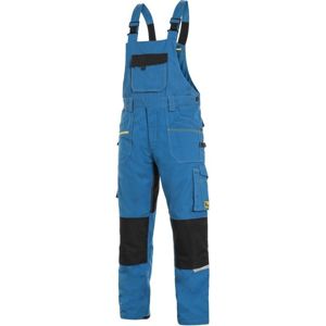 Canis Montérkové nohavice s náprsenkou CXS STRETCH - Stredne modrá / čierna | 60
