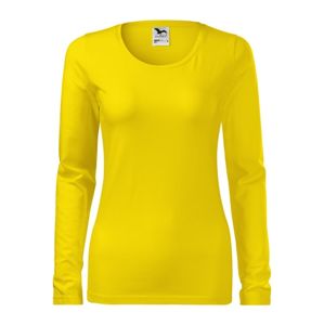 MALFINI Dámske tričko s dlhým rukávom Slim - Žltá | S