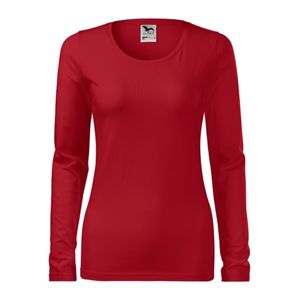 MALFINI Dámske tričko s dlhým rukávom Slim - Červená | L