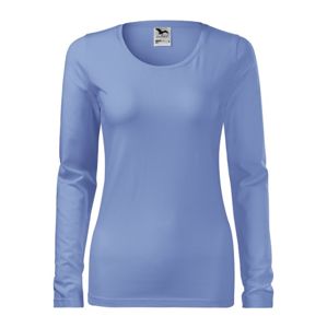 MALFINI Dámske tričko s dlhým rukávom Slim - Nebesky modrá | S