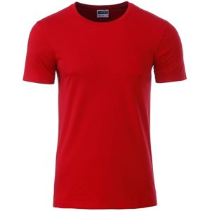 James & Nicholson Klasické pánske tričko z biobavlny 8008 - Červená | M