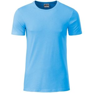 James & Nicholson Klasické pánske tričko z biobavlny 8008 - Nebesky modrá | XXL
