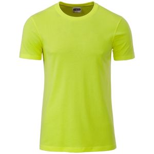 James & Nicholson Klasické pánske tričko z biobavlny 8008 - Žlto-zelená | XL