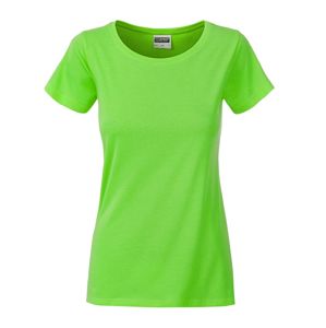 James & Nicholson Klasické dámske tričko z biobavlny 8007 - Limetkovo zelená | L
