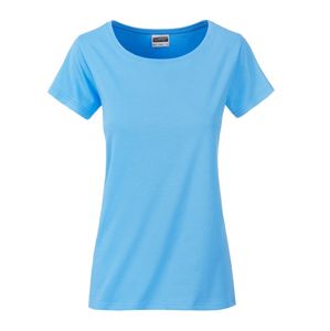 James & Nicholson Klasické dámske tričko z biobavlny 8007 - Nebesky modrá | XS