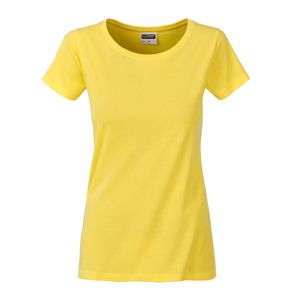 James & Nicholson Klasické dámske tričko z biobavlny 8007 - Žltá | XS