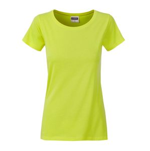 James & Nicholson Klasické dámske tričko z biobavlny 8007 - Žlto-zelená | M
