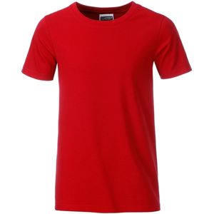 James & Nicholson Klasické chlapčenské tričko z biobavlny 8008B - Červená | S