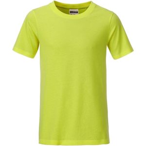James & Nicholson Klasické chlapčenské tričko z biobavlny 8008B - Žlto-zelená | XS