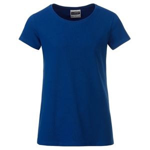 James & Nicholson Klasické dievčenské tričko z biobavlny 8007G - Tmavá kráľovská modrá | L