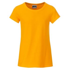 James & Nicholson Klasické dievčenské tričko z biobavlny 8007G - Zlato žltá | S