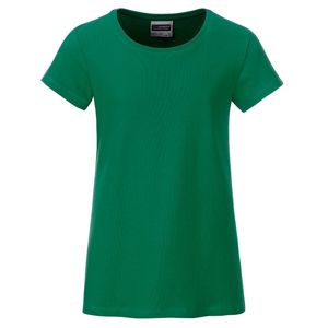 James & Nicholson Klasické dievčenské tričko z biobavlny 8007G - Írska zelená | L