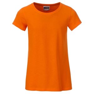 James & Nicholson Klasické dievčenské tričko z biobavlny 8007G - Oranžová | M