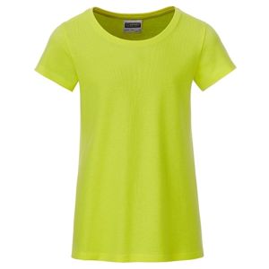 James & Nicholson Klasické dievčenské tričko z biobavlny 8007G - Žlto-zelená | XXL
