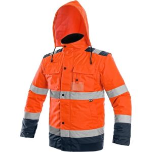 Canis Reflexná bunda 2v1 LUTON - Oranžová / tmavomodrá | L