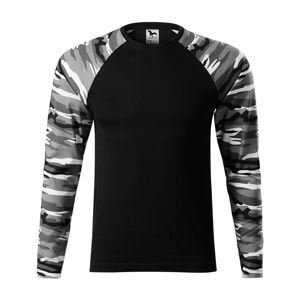 MALFINI Maskáčové tričko s dlhým rukávom Camouflage LS - Maskáčová šedá | L