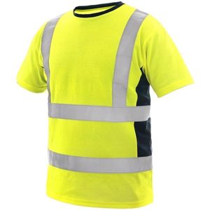 Canis Pánske výstražné tričko EXETER - Žltá / tmavomodrá | M